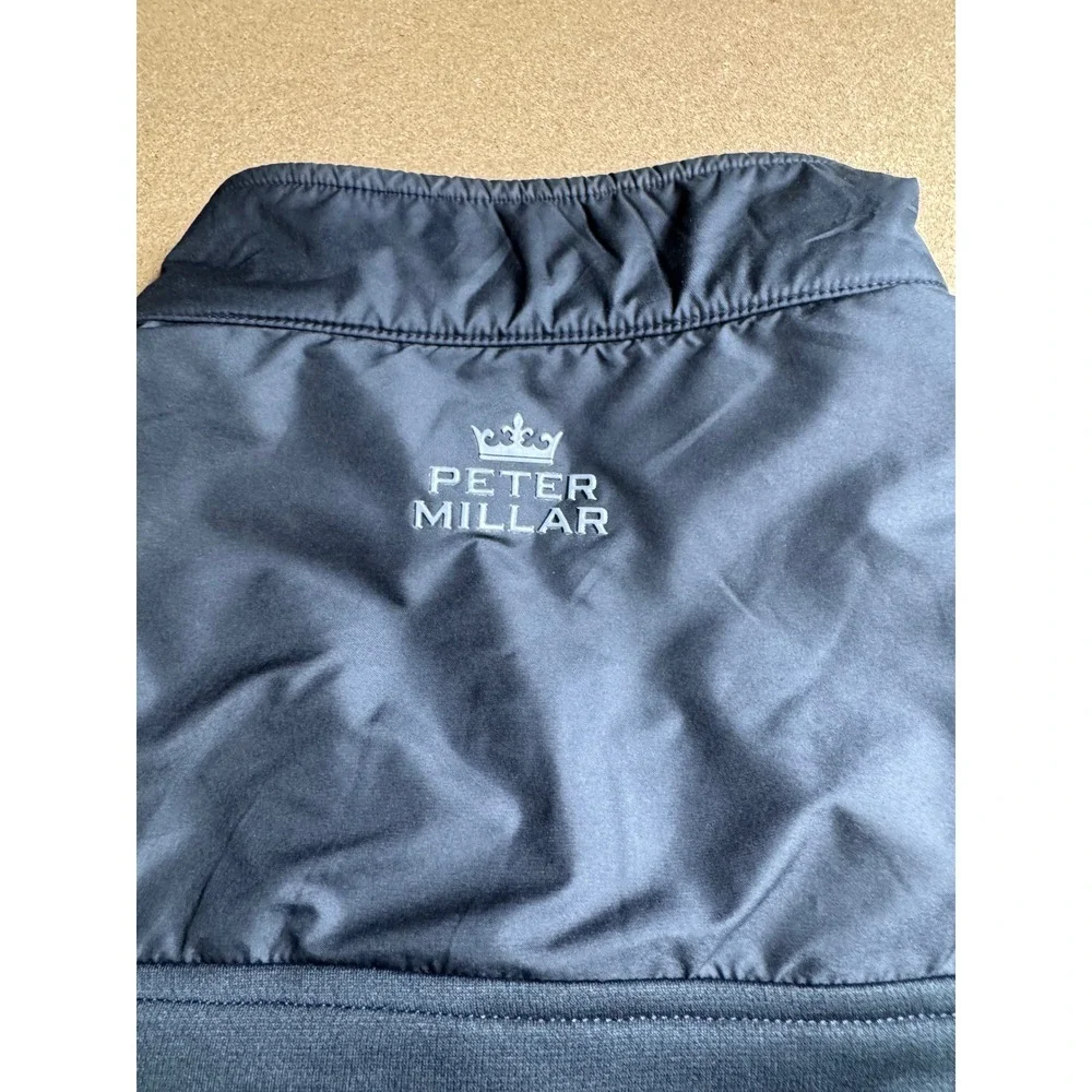 Peter Millar Crown Sport Mens Black Hybrid Quarter Zip Pullover The Clint M